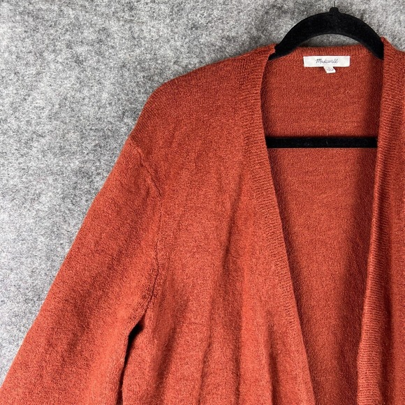 Madewell Sweater Womens Small Red Orange‎ Kent Cardigan Soft Open Wool Alpaca - Picture 3 of 14